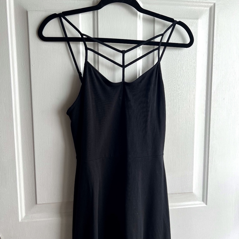 Express Black Strappy Skater Dress